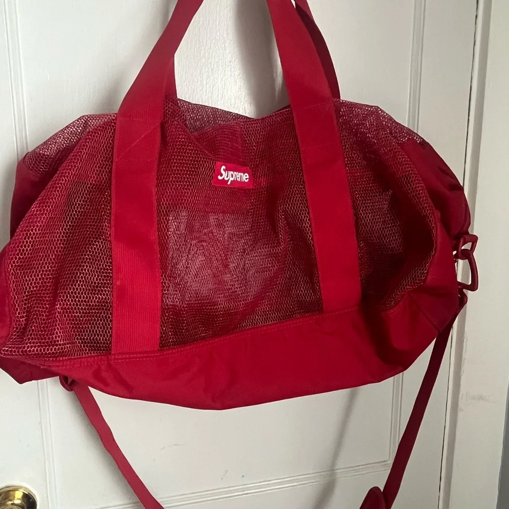 Supreme red limited edition mesh duffel bag collab cordura spring 2020 large
